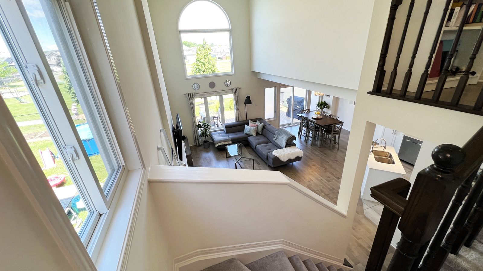 Great room viewed from the upstairs loft